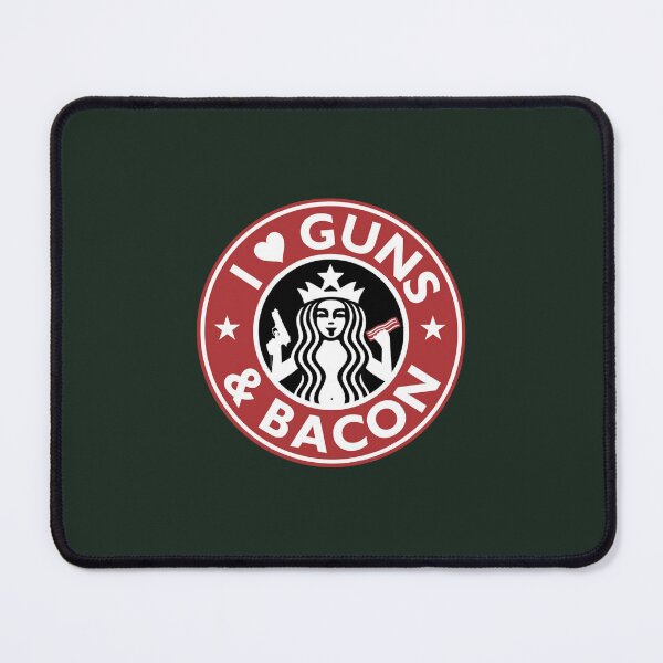 Item preview, I love Guns & Bacon Red Military Firearm Pistol logo designed and sold by 9un5.