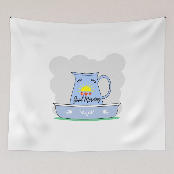 Item preview, Good morning, jug and wash bowl designed and sold by ZnDigitalPrints.