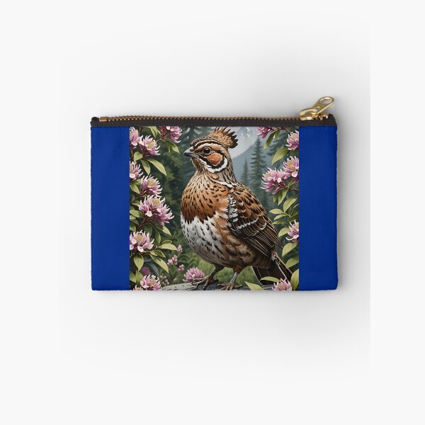 Item preview, Cartoon Of A Ruffed Grouse Surrounded By Mountain Laurel Flowers designed and sold by taiche.