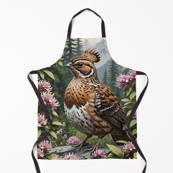 Item preview, Cartoon Of A Ruffed Grouse Surrounded By Mountain Laurel Flowers designed and sold by taiche.