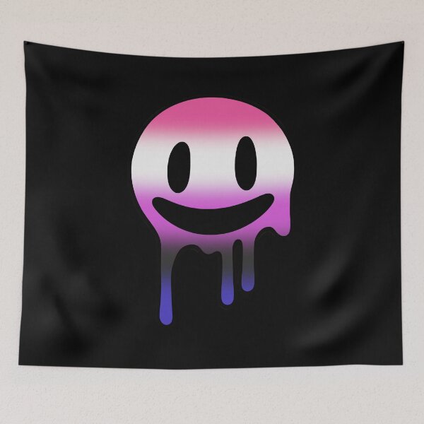 Item preview, Melting Smiley Face Genderfluid Pride Flag Colors, Trippy Drip Rave Genderfluid Design, Pride Festival designed and sold by Travelslightly.