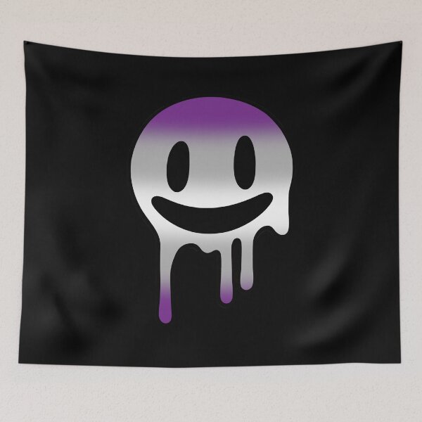 Item preview, Melting Smiley Face Graysexual Pride Flag Colors, Trippy Drip Rave Greysexual Design, Pride Festival designed and sold by Travelslightly.