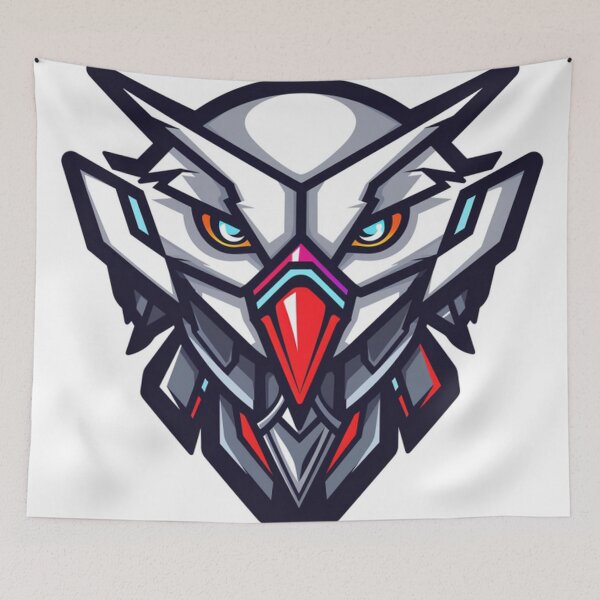 Item preview, cyborg red hawk head gamer for mascot esport logo and icon designed and sold by asep sarifudin.