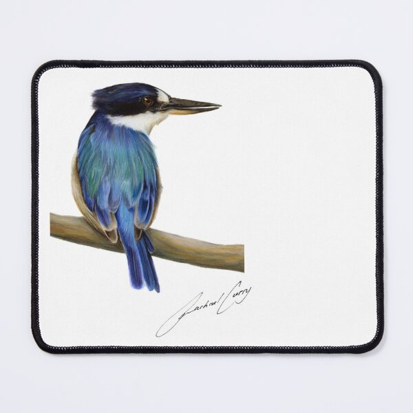 Item preview, Forest Kingfisher SIGNED image bird Australian Good Luck Bird designed and sold by RachaelCurryArt.