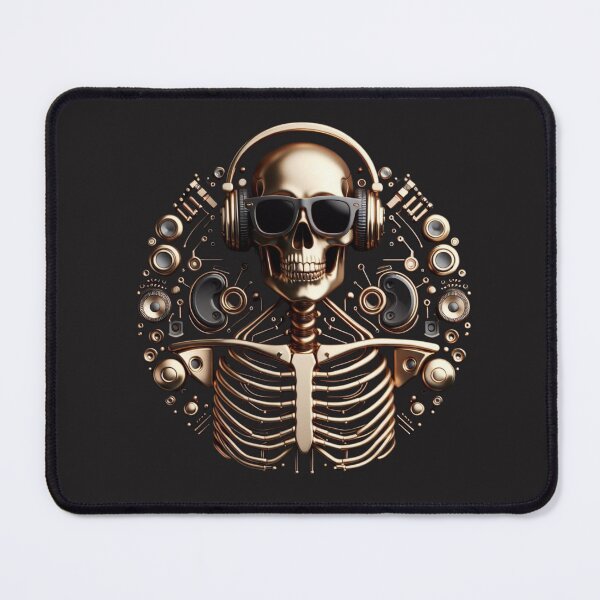 Item preview, Gold Metallic Skeleton with Music Lover Attachments designed and sold by GaborSkeleton.