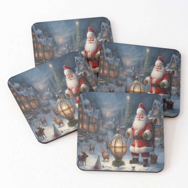 Item preview, Santa Claus brings joy to a snowy village: with his reindeer and presents he visits the children in their sleep designed and sold by FotoworldEdel.