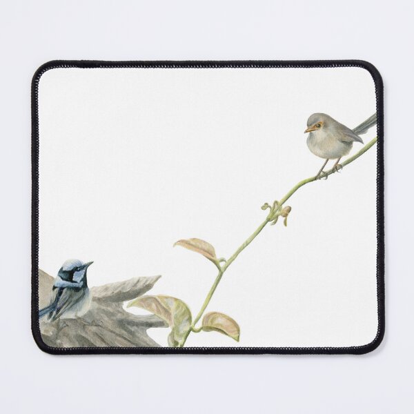 Item preview, Superb Blue Wrens, Superb Fairy Wrens on a Vine Watercolour designed and sold by RachaelCurryArt.