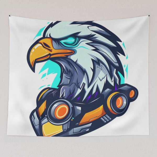 Item preview, cyborg eagle head gamer for mascot esport logo and icon designed and sold by asep sarifudin.