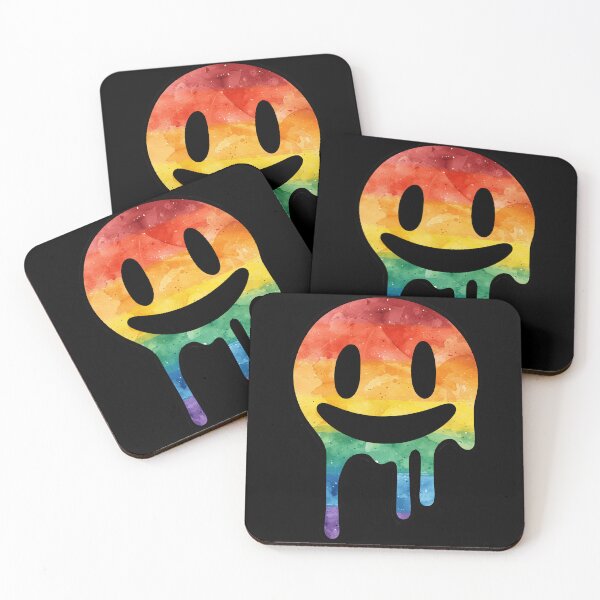 Item preview, Melting Smiley Face LGBTQ Pride Flag Colors, Trippy Drip Rave Watercolor Rainbow Design, Pride Festival designed and sold by Travelslightly.
