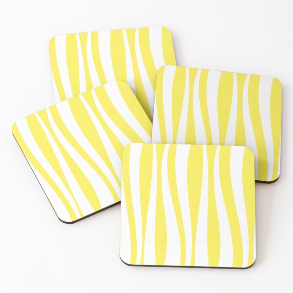 Item preview, Yellow White Wavy Stripes Geometric Pattern designed and sold by CreativeBridge.