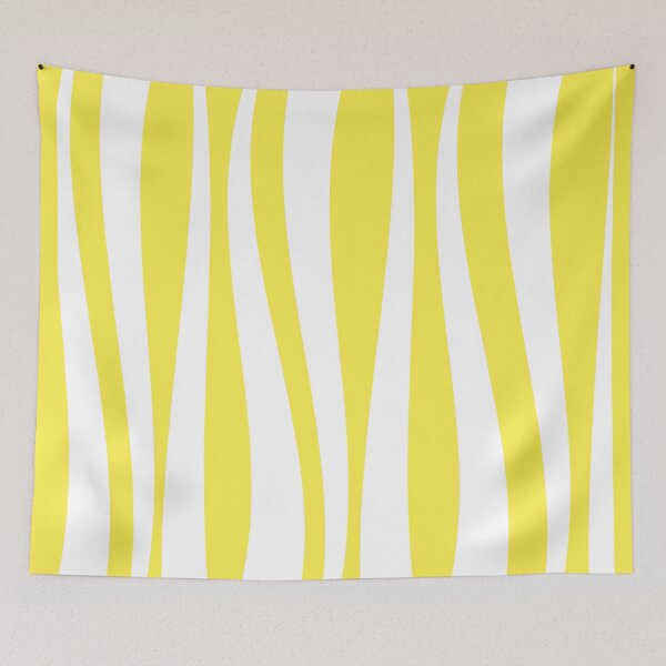 Item preview, Yellow White Wavy Stripes Geometric Pattern designed and sold by CreativeBridge.