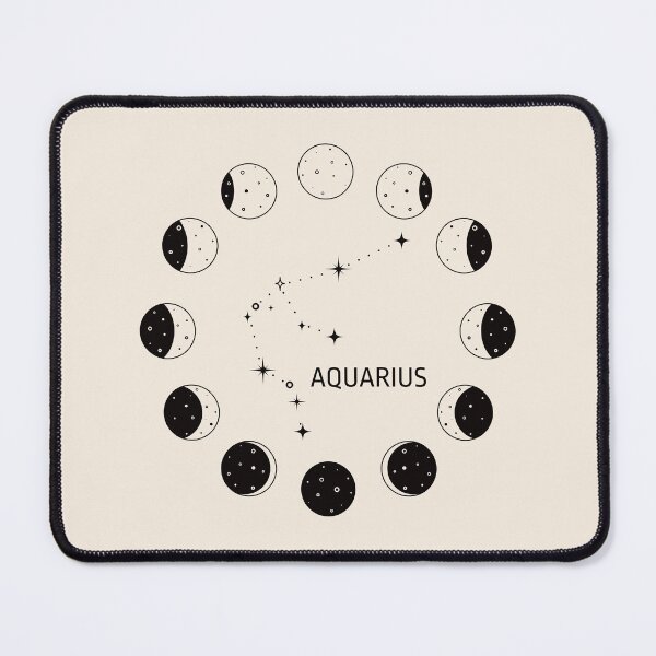 Item preview, Moon phases and zodiac constellation Aquarius designed and sold by MonochromeEcho.