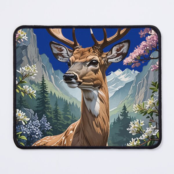 Item preview, Whitetail Deer Surrounded By Mountain Laurel Flowers designed and sold by taiche.