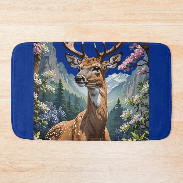 Item preview, Whitetail Deer Surrounded By Mountain Laurel Flowers designed and sold by taiche.