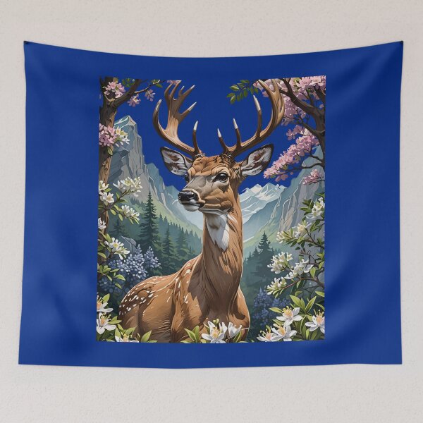Item preview, Whitetail Deer Surrounded By Mountain Laurel Flowers designed and sold by taiche.