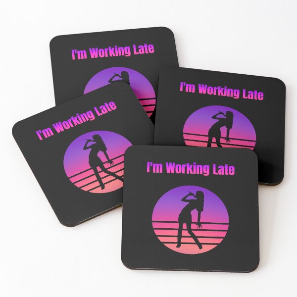 Item preview, I'm Working Late Female Singer Silhouette Gradient Colors designed and sold by Artography Designs.