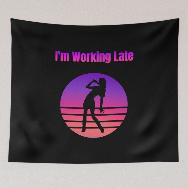Item preview, I'm Working Late Female Singer Silhouette Gradient Colors designed and sold by Artography Designs.