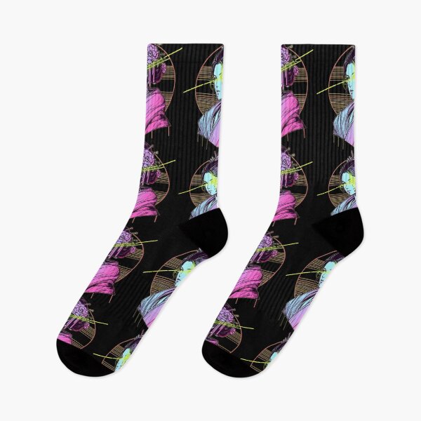 Artikelvorschau, Japanisch Mecha Cyborg Geisha Vaporwave Cybergoth Neon entworfen und verkauft von TomFrontierArt.