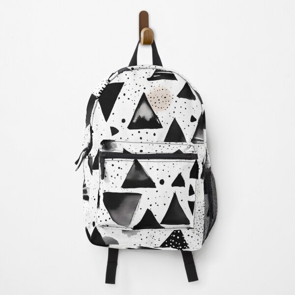 Item preview, Abstract Triangles Monochrome Ink Pattern Black and White designed and sold by ShaViArt.