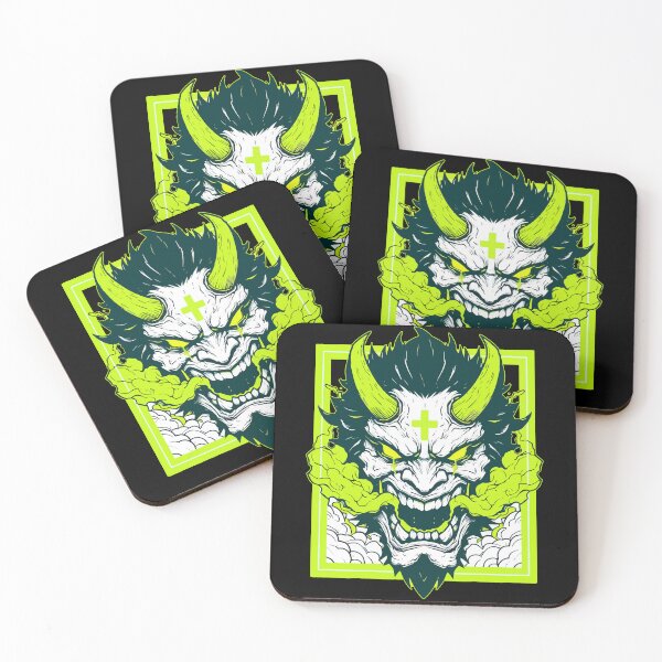 Item preview, Oni Yokai Hannya Ogre Green Neon designed and sold by TomFrontierArt.