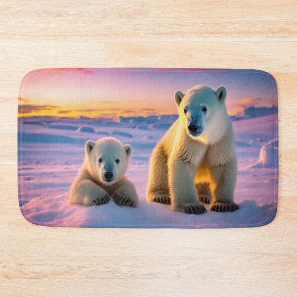 Item preview, Polar Bear Cubs In a Vibrant Arctic Sunset  designed and sold by LMStudioDesigns.
