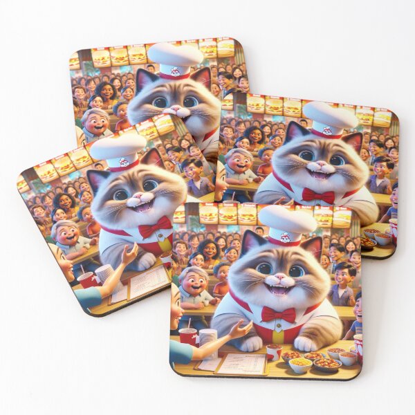 Item preview, Cat works at a fried chicken restaurant designed and sold by Catsmoment.