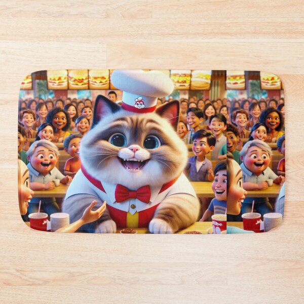Item preview, Cat works at a fried chicken restaurant designed and sold by Catsmoment.