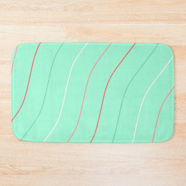 Item preview, Teal, White And Pink Waves On Cyan Pattern designed and sold by PatternsPalette.