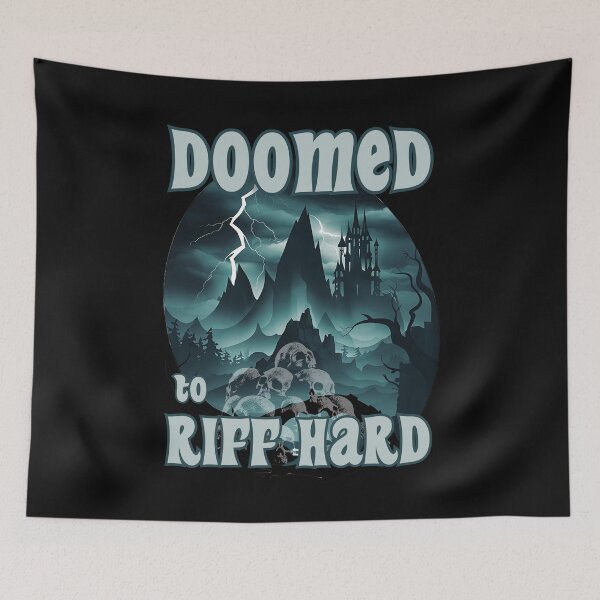 Item preview, DOOMED to RIFF HARD doom metal tuned low and loud art design designed and sold by Jt41.