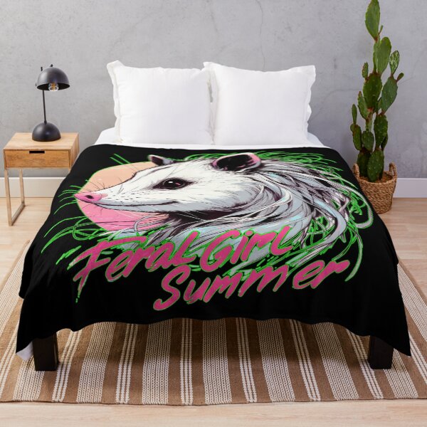 Item preview, Feral Girl Summer Vibes Opossum Vaporwave designed and sold by TomFrontierArt.