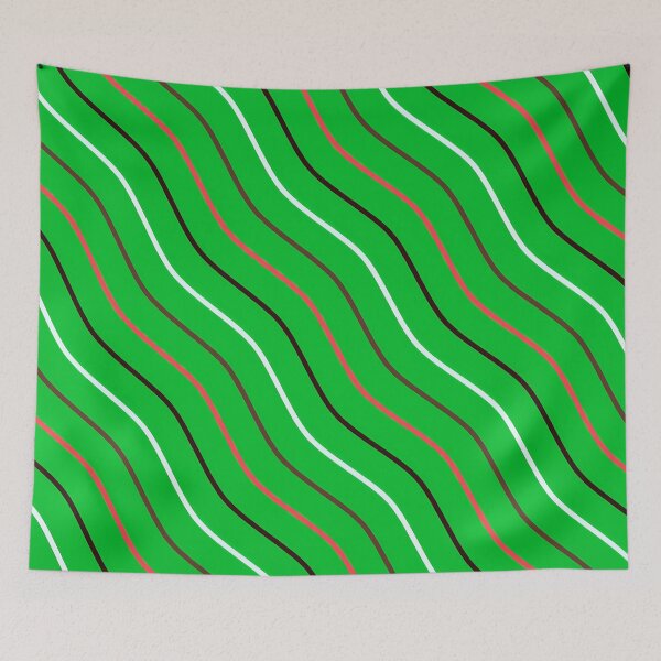Item preview, White, Brown, Pink And Black Waves On Light Green Pattern designed and sold by PatternsPalette.