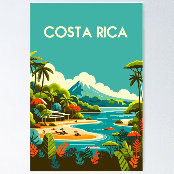 Item preview, Costa rica travel poster  designed and sold by Arctic frame studio.