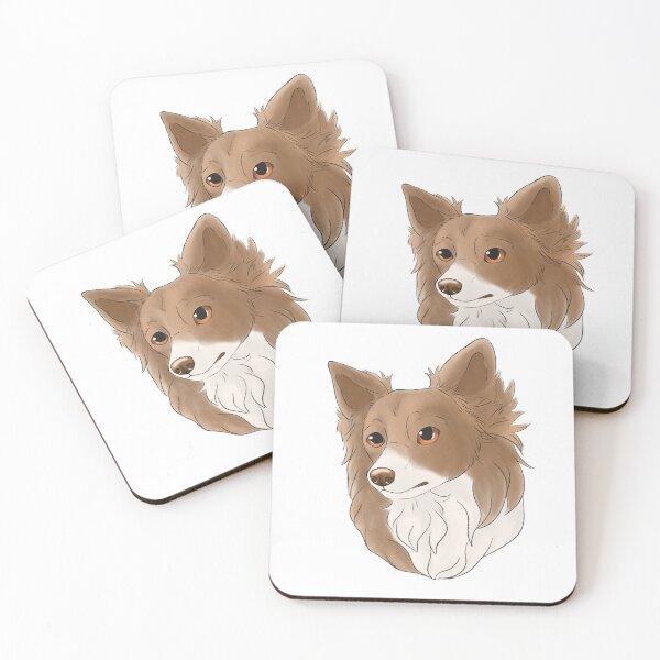 Item preview, Border Collie portrait chocolate and white designed and sold by Cynthiaetal.