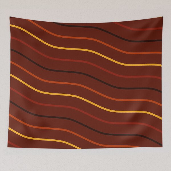 Item preview, Black, Orange, Yellow And Red Waves On Burgundy Pattern designed and sold by PatternsPalette.