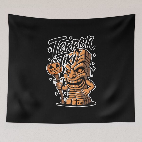 Item preview, Terror Tiki horror halloween cartoon pumpkin Polynesian spooky  designed and sold by w1ckerman.