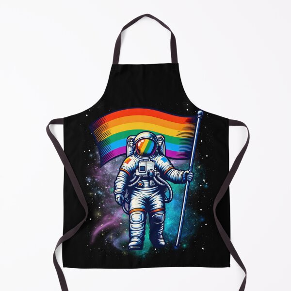 Item preview, LGBTQ Astronaut Moon Rainbow Flag Space Ally Gay Pride designed and sold by MegiWu.
