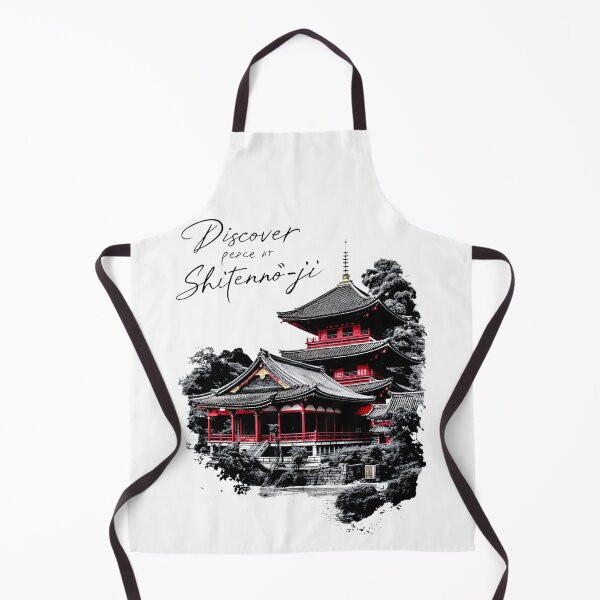 Item preview, Discover Serenity at Shitenno-ji: A Monochromatic Illustration designed and sold by SplashTastic.