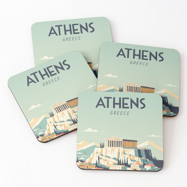Item preview, Athens greece travel poster designed and sold by Arctic frame studio.