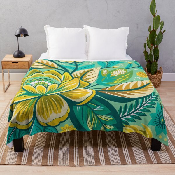 Item preview, Aqua Yellow and White Floral Pattern designed and sold by GraphicsClub.