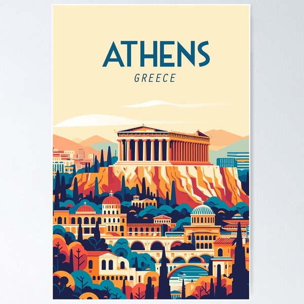 Item preview, Athens, Greece  Parthenontravel poster  designed and sold by Arctic frame studio.