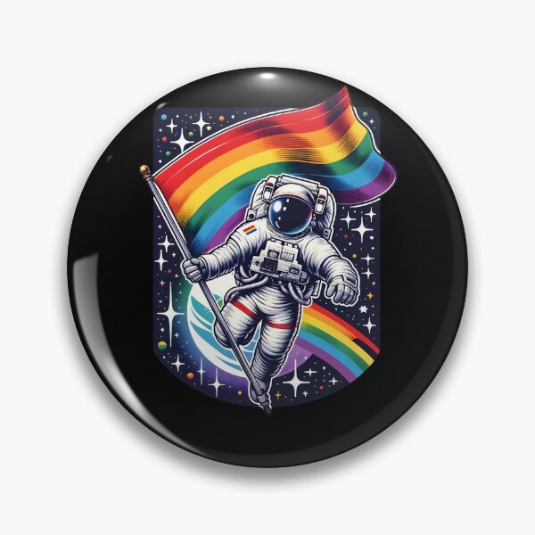Item preview, LGBTQ Astronaut Moon Rainbow Flag Space Ally Gay Pride designed and sold by MegiWu.