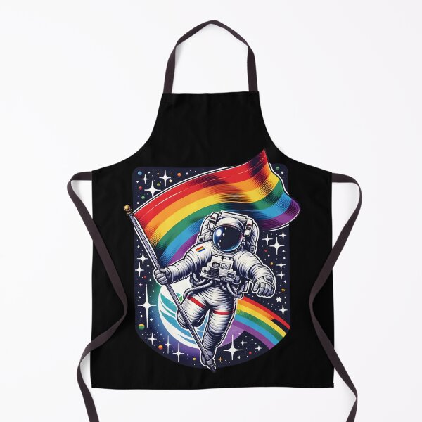 Item preview, LGBTQ Astronaut Moon Rainbow Flag Space Ally Gay Pride designed and sold by MegiWu.