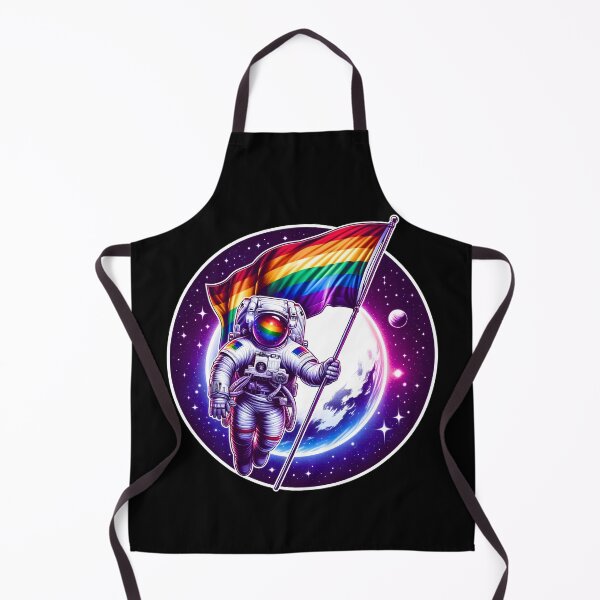 Item preview, LGBTQ Astronaut Moon Rainbow Flag Space Ally Gay Pride designed and sold by MegiWu.