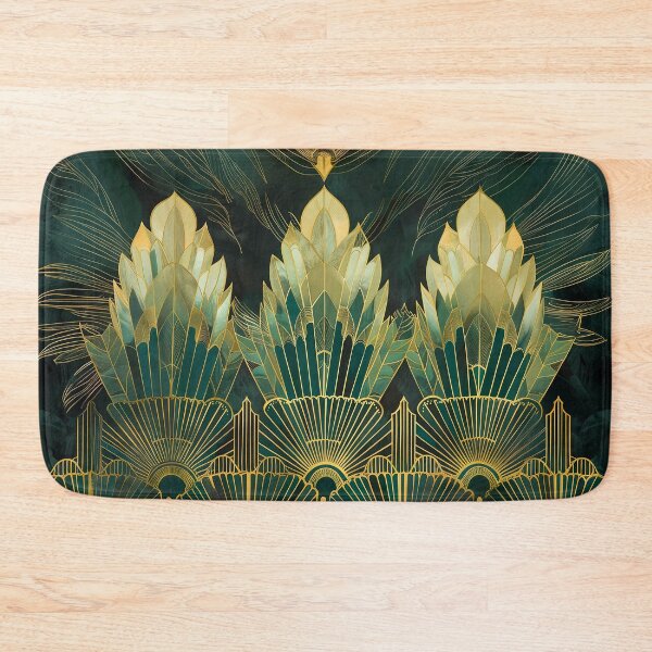 Item preview, Luxurious Aesthetic Teal Gold Vintage Art Deco Pattern designed and sold by Vic Torys ☆.