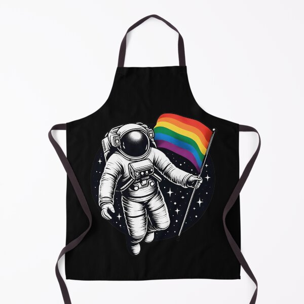 Item preview, LGBTQ Astronaut Moon Rainbow Flag Space Ally Gay Pride designed and sold by MegiWu.