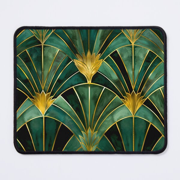 Item preview, Gatsby Pattern, Teal Green And Gold, Luxurious Aesthetic Vintage Pattern designed and sold by Vic Torys ☆.