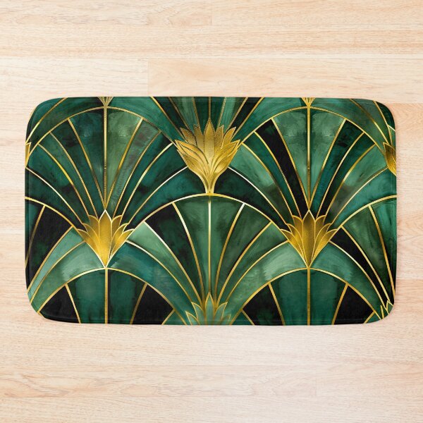 Item preview, Gatsby Pattern, Teal Green And Gold, Luxurious Aesthetic Vintage Pattern designed and sold by Vic Torys ☆.