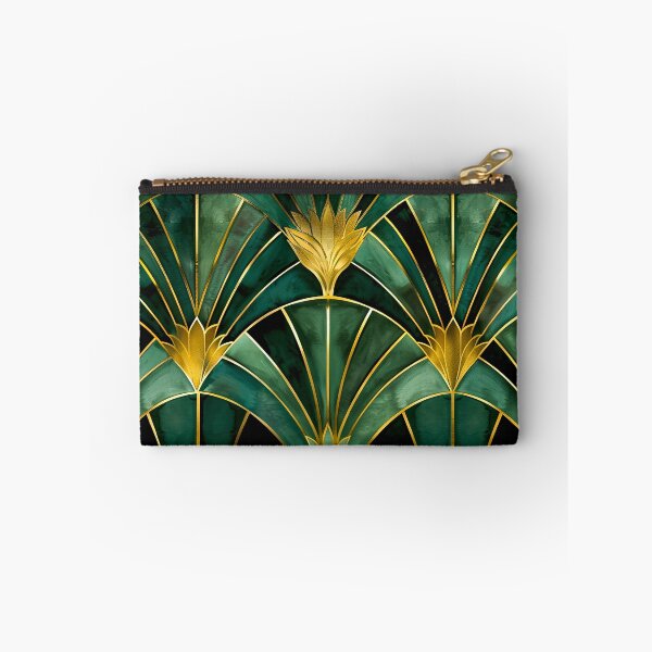 Item preview, Gatsby Pattern, Teal Green And Gold, Luxurious Aesthetic Vintage Pattern designed and sold by Vic Torys ☆.