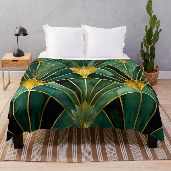 Item preview, Gatsby Pattern, Teal Green And Gold, Luxurious Aesthetic Vintage Pattern designed and sold by Vic Torys ☆.