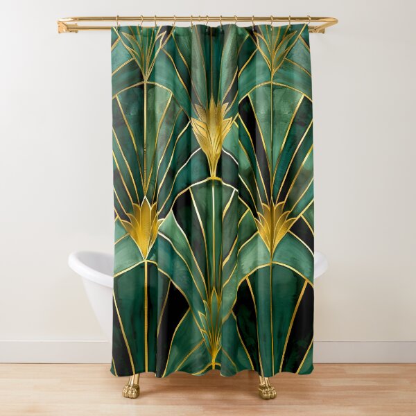 Item preview, Gatsby Pattern, Teal Green And Gold, Luxurious Aesthetic Vintage Pattern designed and sold by Vic Torys ☆.
